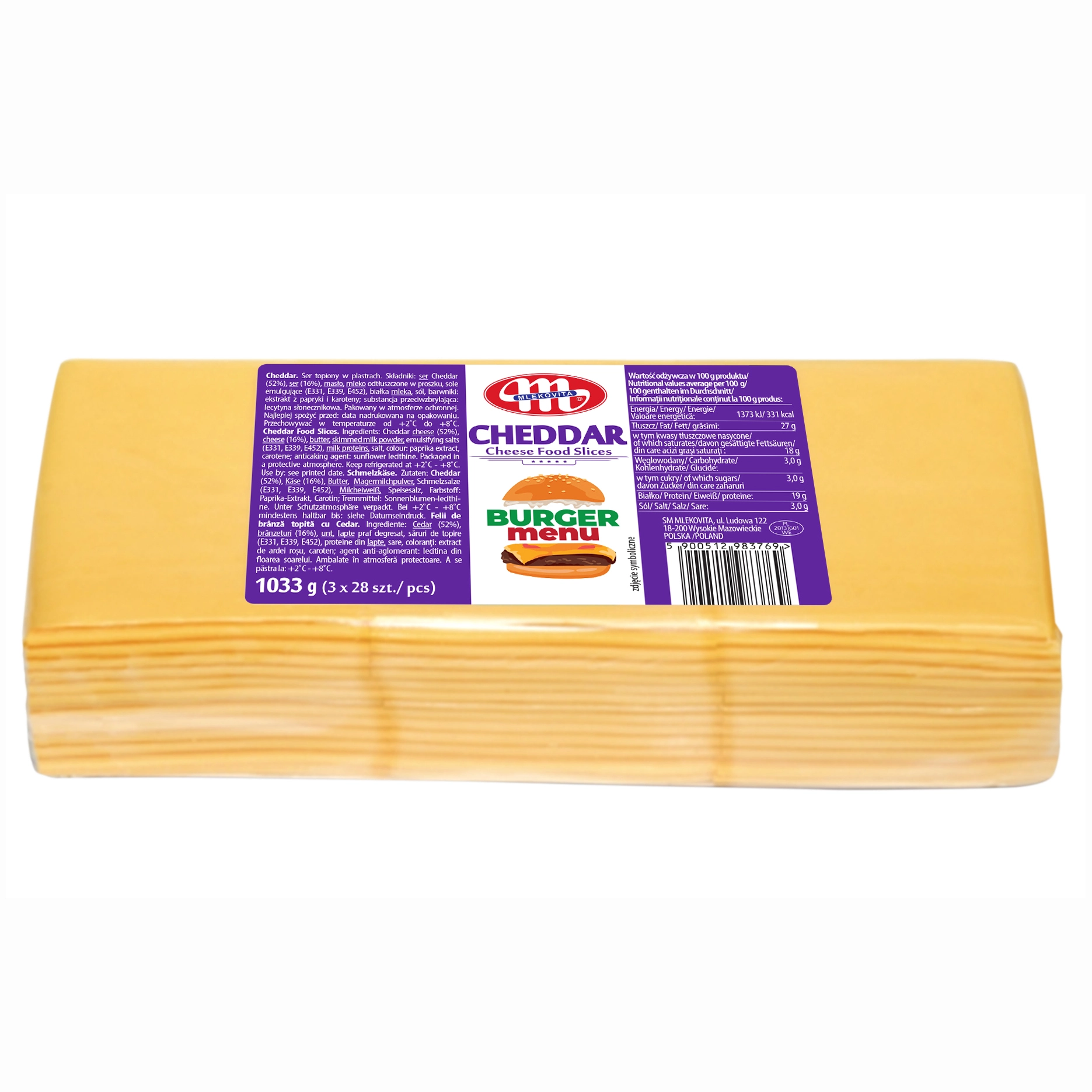 Cascaval Cheddar felii